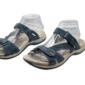Earth Origins Leather Navy Sandal, Sz 7